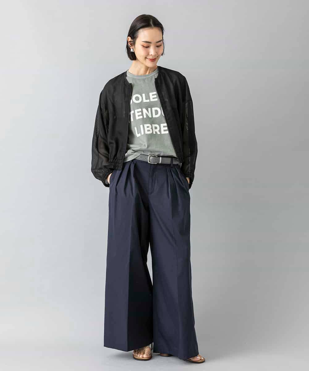 FMLGD22260 MICHEL KLEIN(ミッシェルクラン) 2タックワイドチノパンツ ベージュ
