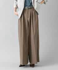 FMLGD22260 MICHEL KLEIN(ミッシェルクラン) 2タックワイドチノパンツ ベージュ