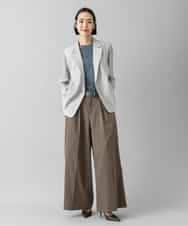 FMLGD22260 MICHEL KLEIN(ミッシェルクラン) 2タックワイドチノパンツ ベージュ