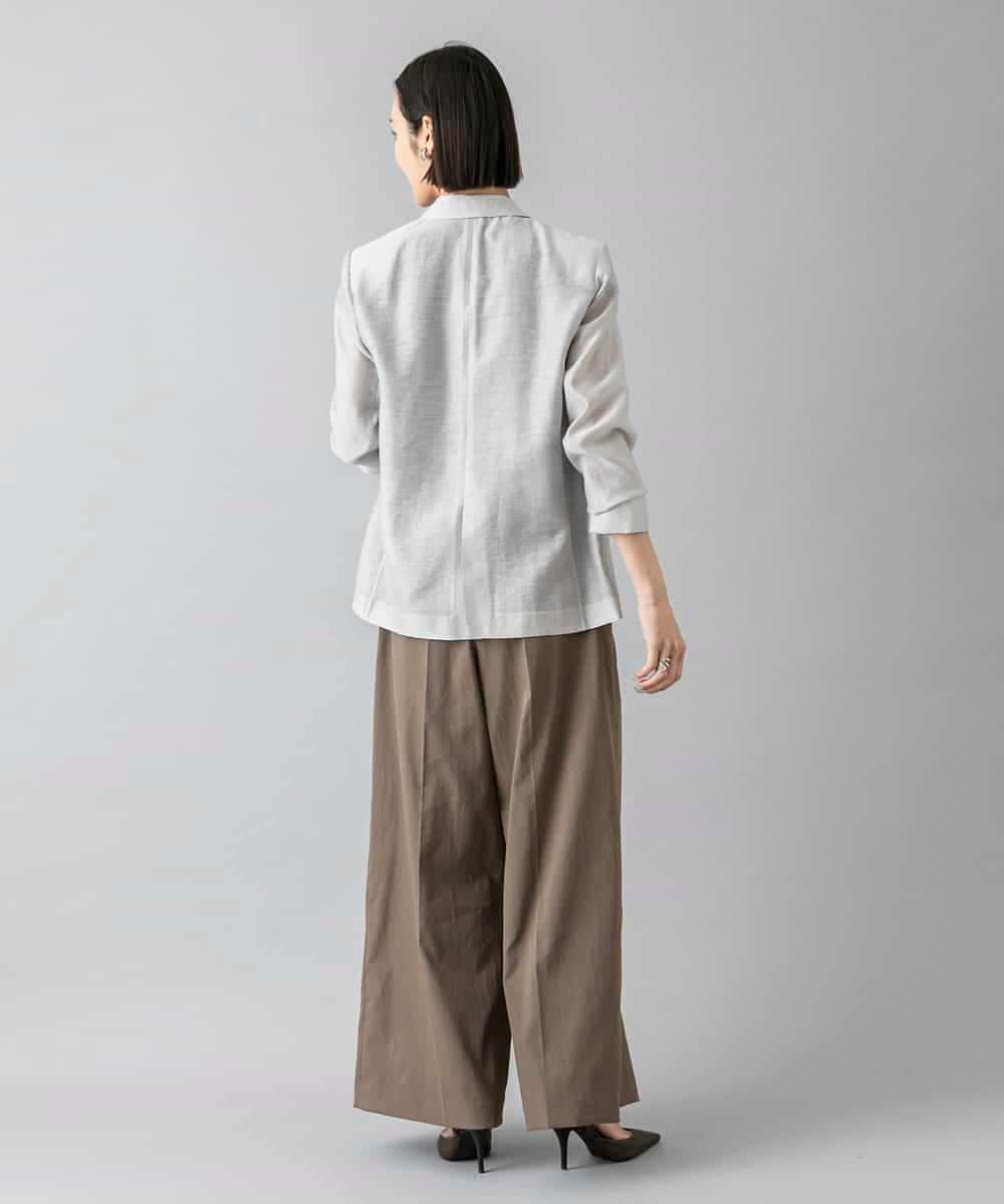 FMLGD22260 MICHEL KLEIN(ミッシェルクラン) 2タックワイドチノパンツ ベージュ