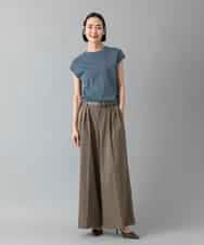 FMLGD22260 MICHEL KLEIN(ミッシェルクラン) 2タックワイドチノパンツ ベージュ