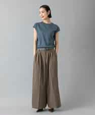 FMLGD22260 MICHEL KLEIN(ミッシェルクラン) 2タックワイドチノパンツ ベージュ