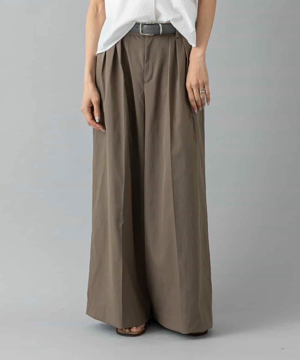 FMLGD22260 MICHEL KLEIN(ミッシェルクラン) 2タックワイドチノパンツ ベージュ