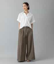 FMLGD22260 MICHEL KLEIN(ミッシェルクラン) 2タックワイドチノパンツ ベージュ