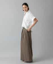 FMLGD22260 MICHEL KLEIN(ミッシェルクラン) 2タックワイドチノパンツ ベージュ