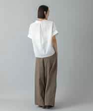 FMLGD22260 MICHEL KLEIN(ミッシェルクラン) 2タックワイドチノパンツ ベージュ