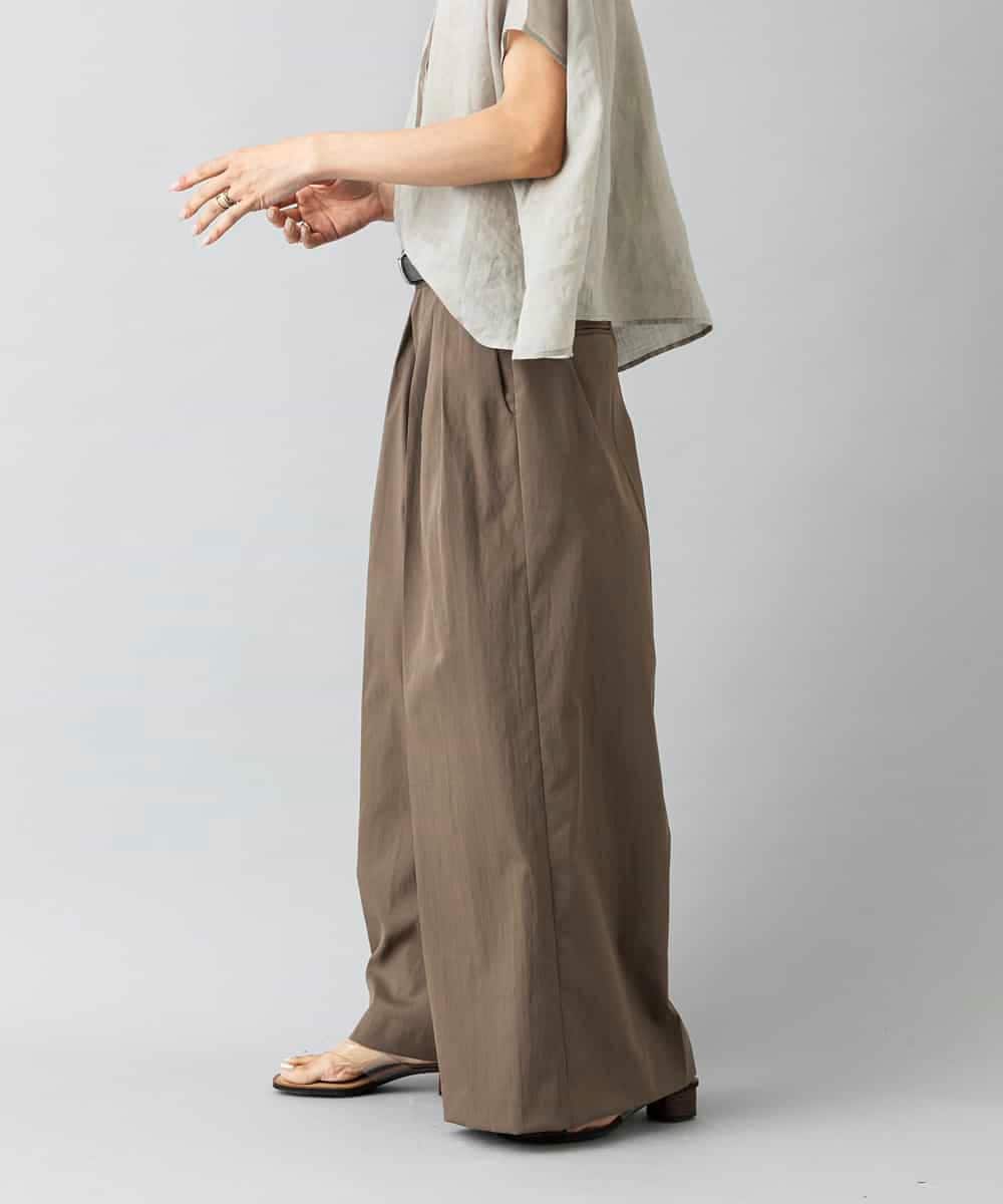 FMLGD22260 MICHEL KLEIN(ミッシェルクラン) 2タックワイドチノパンツ ベージュ