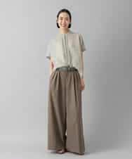 FMLGD22260 MICHEL KLEIN(ミッシェルクラン) 2タックワイドチノパンツ ベージュ