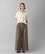 FMLGD22260 MICHEL KLEIN(ミッシェルクラン) 2タックワイドチノパンツ ベージュ