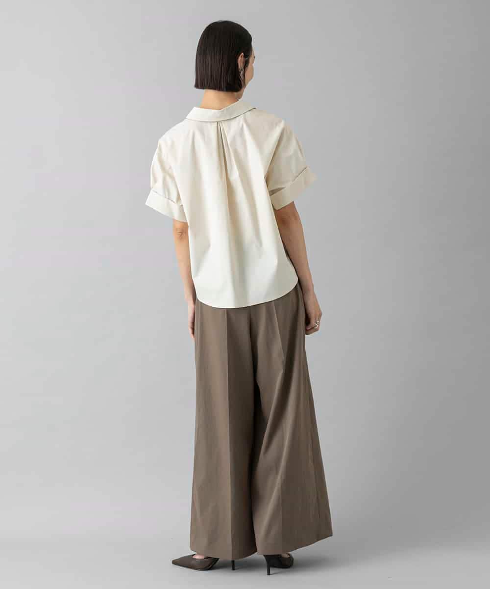 FMLGD22260 MICHEL KLEIN(ミッシェルクラン) 2タックワイドチノパンツ ベージュ