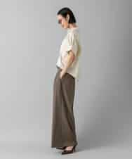 FMLGD22260 MICHEL KLEIN(ミッシェルクラン) 2タックワイドチノパンツ ベージュ