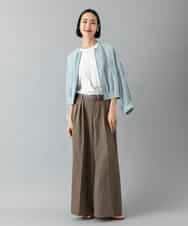 FMLGD22260 MICHEL KLEIN(ミッシェルクラン) 2タックワイドチノパンツ ベージュ