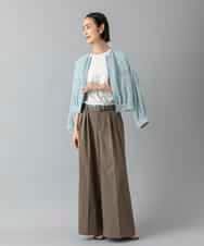 FMLGD22260 MICHEL KLEIN(ミッシェルクラン) 2タックワイドチノパンツ ベージュ