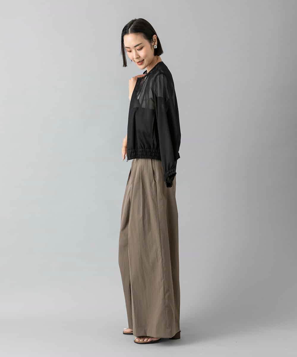 FMLGD22260 MICHEL KLEIN(ミッシェルクラン) 2タックワイドチノパンツ ベージュ