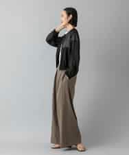 FMLGD22260 MICHEL KLEIN(ミッシェルクラン) 2タックワイドチノパンツ ベージュ