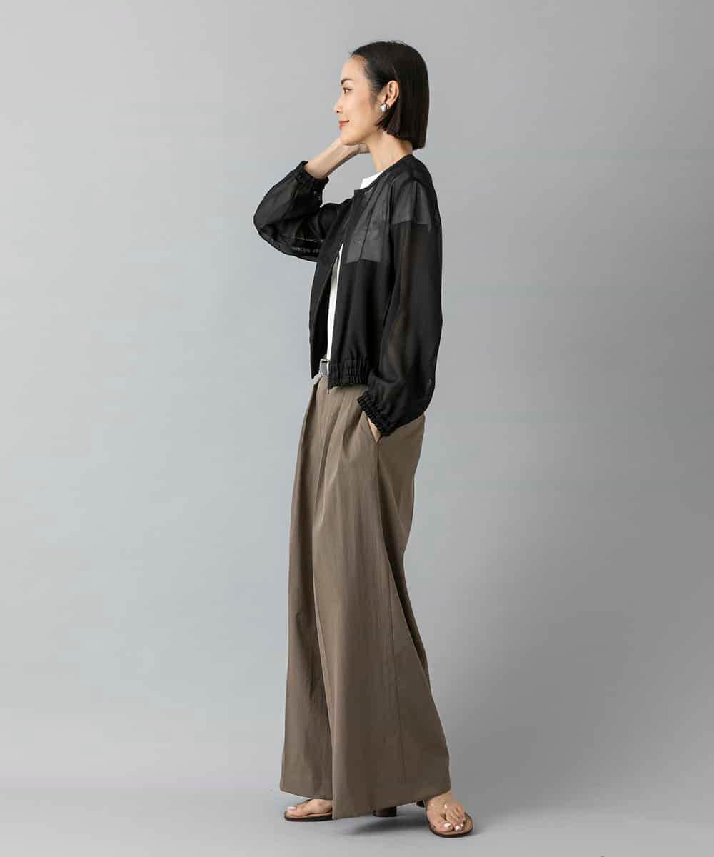 FMLGD22260 MICHEL KLEIN(ミッシェルクラン) 2タックワイドチノパンツ ベージュ