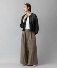 FMLGD22260 MICHEL KLEIN(ミッシェルクラン) 2タックワイドチノパンツ ベージュ