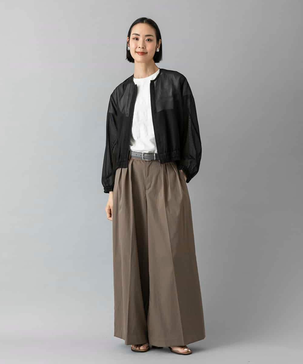 FMLGD22260 MICHEL KLEIN(ミッシェルクラン) 2タックワイドチノパンツ ベージュ