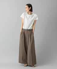FMLGD22260 MICHEL KLEIN(ミッシェルクラン) 2タックワイドチノパンツ ベージュ