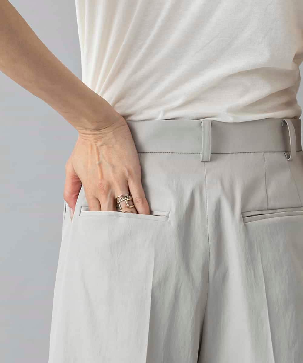 FMLGD22260 MICHEL KLEIN(ミッシェルクラン) 2タックワイドチノパンツ ベージュ
