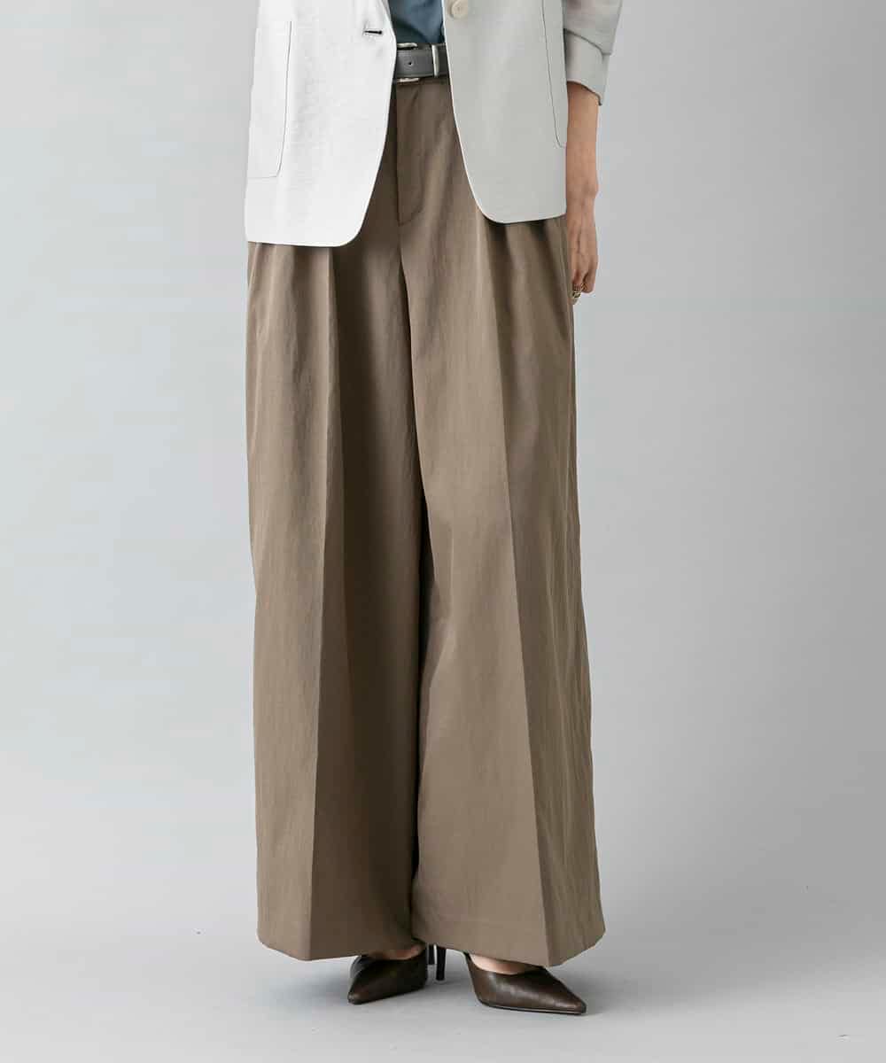 FMLGD22260 MICHEL KLEIN(ミッシェルクラン) 2タックワイドチノパンツ ブラウン