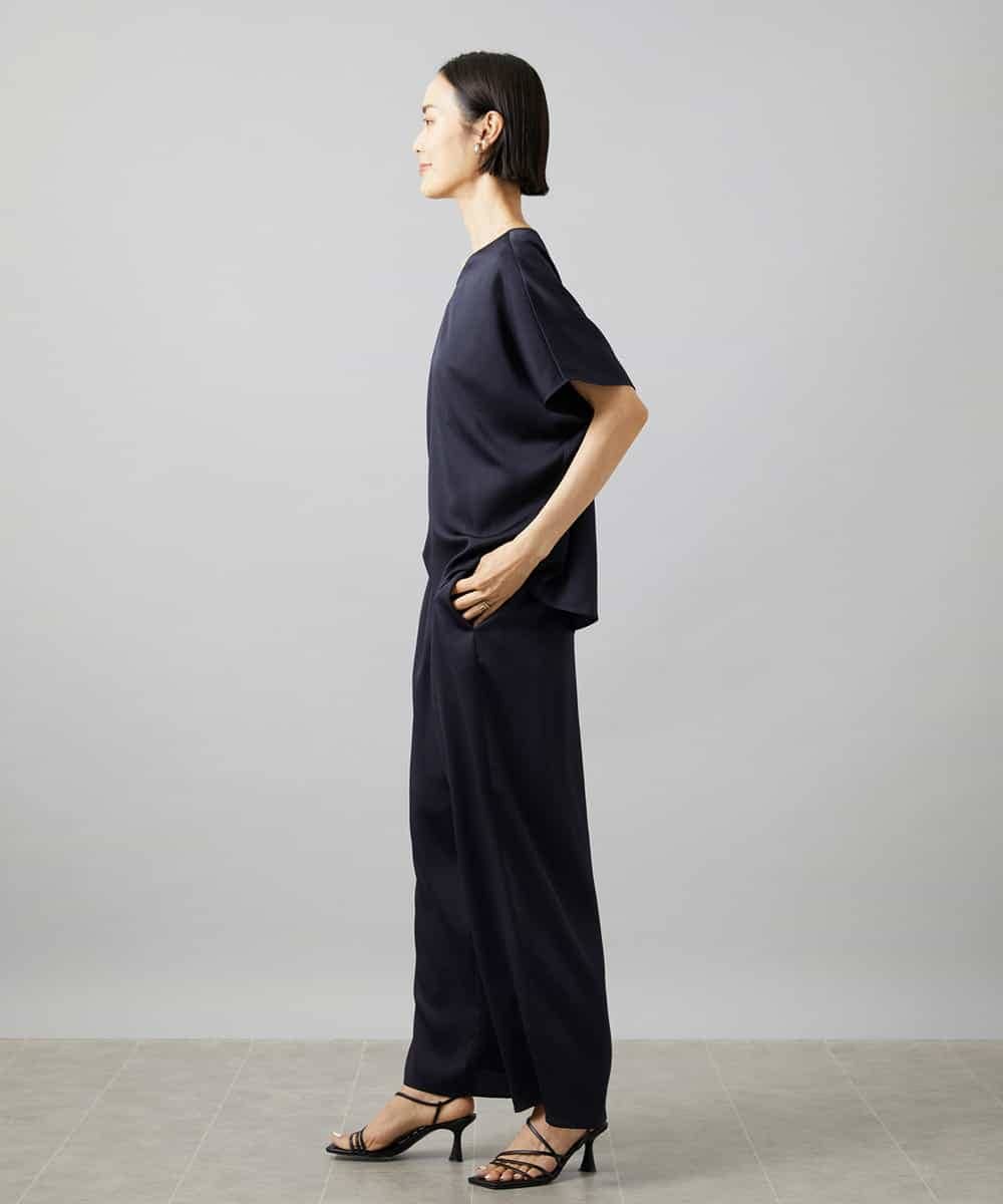 FMLHD02210 MICHEL KLEIN(ミッシェルクラン) [セットアップ対応]サテンワイドパンツ ベージュ