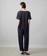 FMLHD02210 MICHEL KLEIN(ミッシェルクラン) [セットアップ対応]サテンワイドパンツ ベージュ