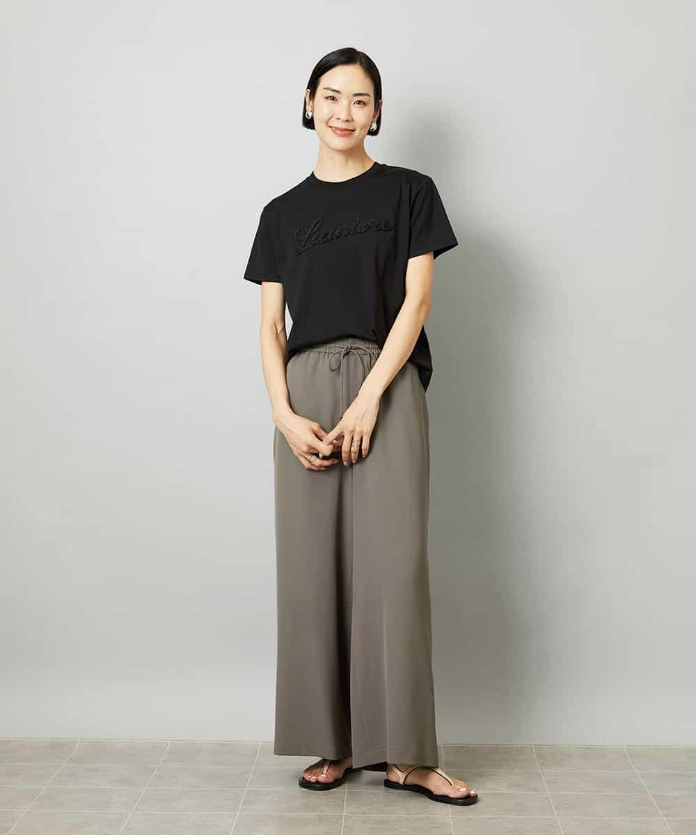 FMLHD02280 MICHEL KLEIN(ミッシェルクラン) [リラックスボトム]ドローストリング ワイドパンツ カーキ