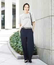 FMLHD03240 MICHEL KLEIN(ミッシェルクラン) ワンタックワイドパンツ ネイビー