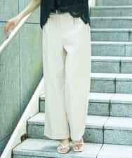 FMLHD03240 MICHEL KLEIN(ミッシェルクラン) ワンタックワイドパンツ ネイビー