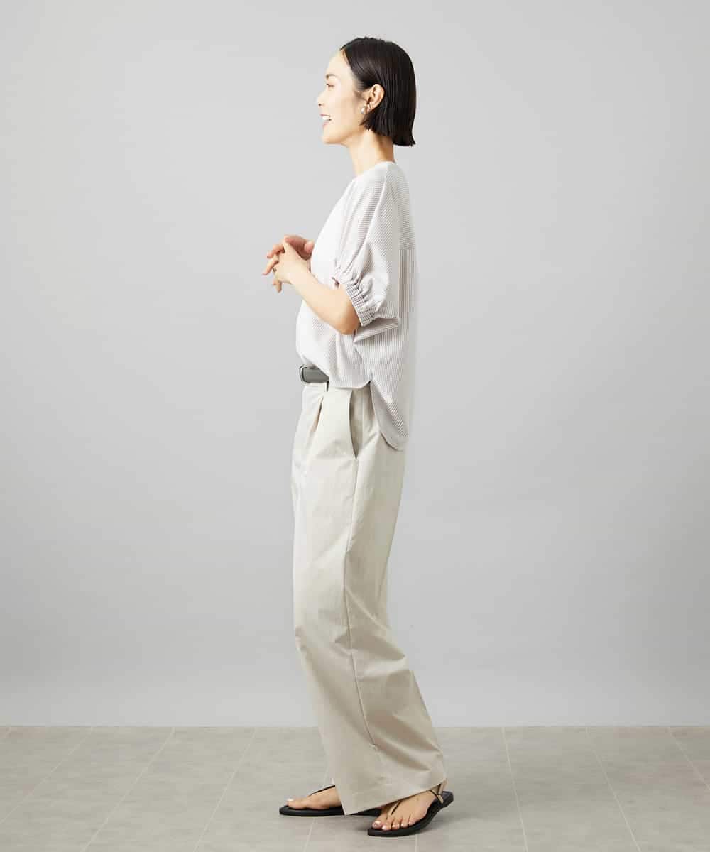 FMLHD03240 MICHEL KLEIN(ミッシェルクラン) ワンタックワイドパンツ ネイビー