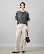 FMLHD03240 MICHEL KLEIN(ミッシェルクラン) ワンタックワイドパンツ ネイビー