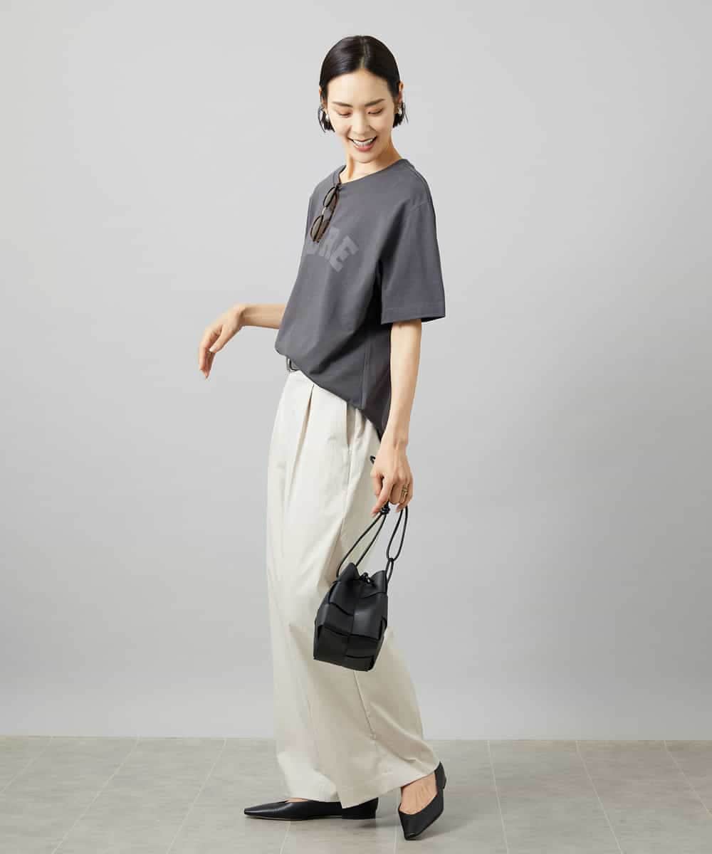 FMLHD03240 MICHEL KLEIN(ミッシェルクラン) ワンタックワイドパンツ ネイビー