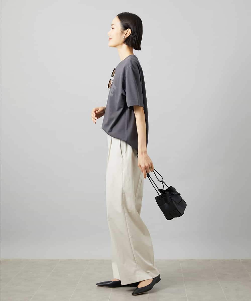 FMLHD03240 MICHEL KLEIN(ミッシェルクラン) ワンタックワイドパンツ ネイビー