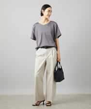 FMLHD03240 MICHEL KLEIN(ミッシェルクラン) ワンタックワイドパンツ ネイビー
