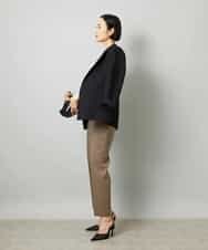 FMLHD08250 MICHEL KLEIN(ミッシェルクラン) リネンストレッチ テーパードパンツ ブラウン