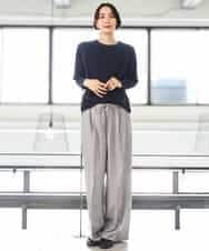 FMLJD01300 MICHEL KLEIN(ミッシェルクラン) [セットアップ対応]ラメチェックワイドパンツ ベージュ