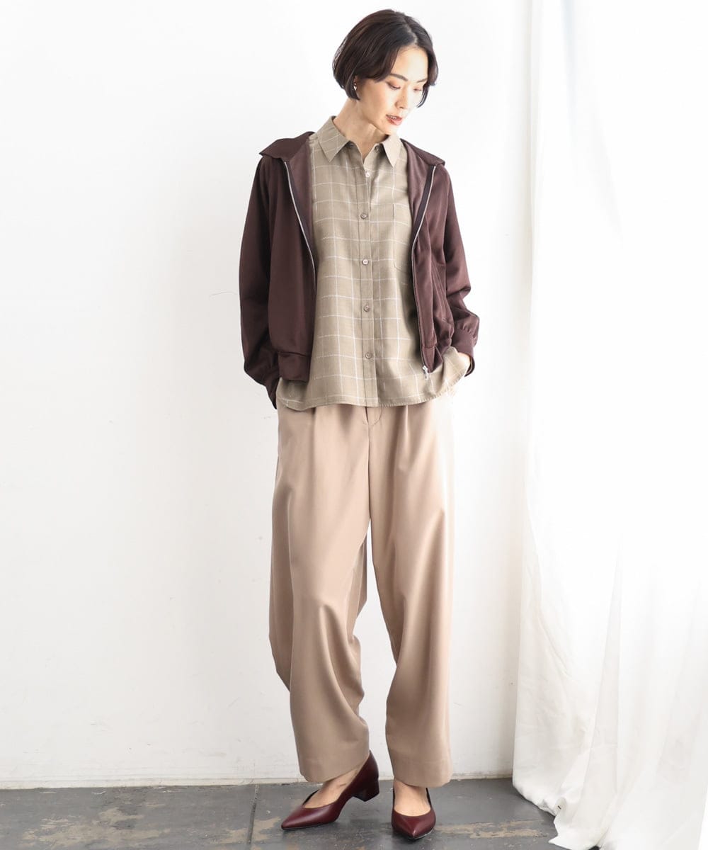 FMLJD02240 MICHEL KLEIN(ミッシェルクラン) [2WAY]ピーチタッチワイドパンツ ダークグレー