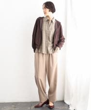 FMLJD02240 MICHEL KLEIN(ミッシェルクラン) [2WAY]ピーチタッチワイドパンツ ダークグレー