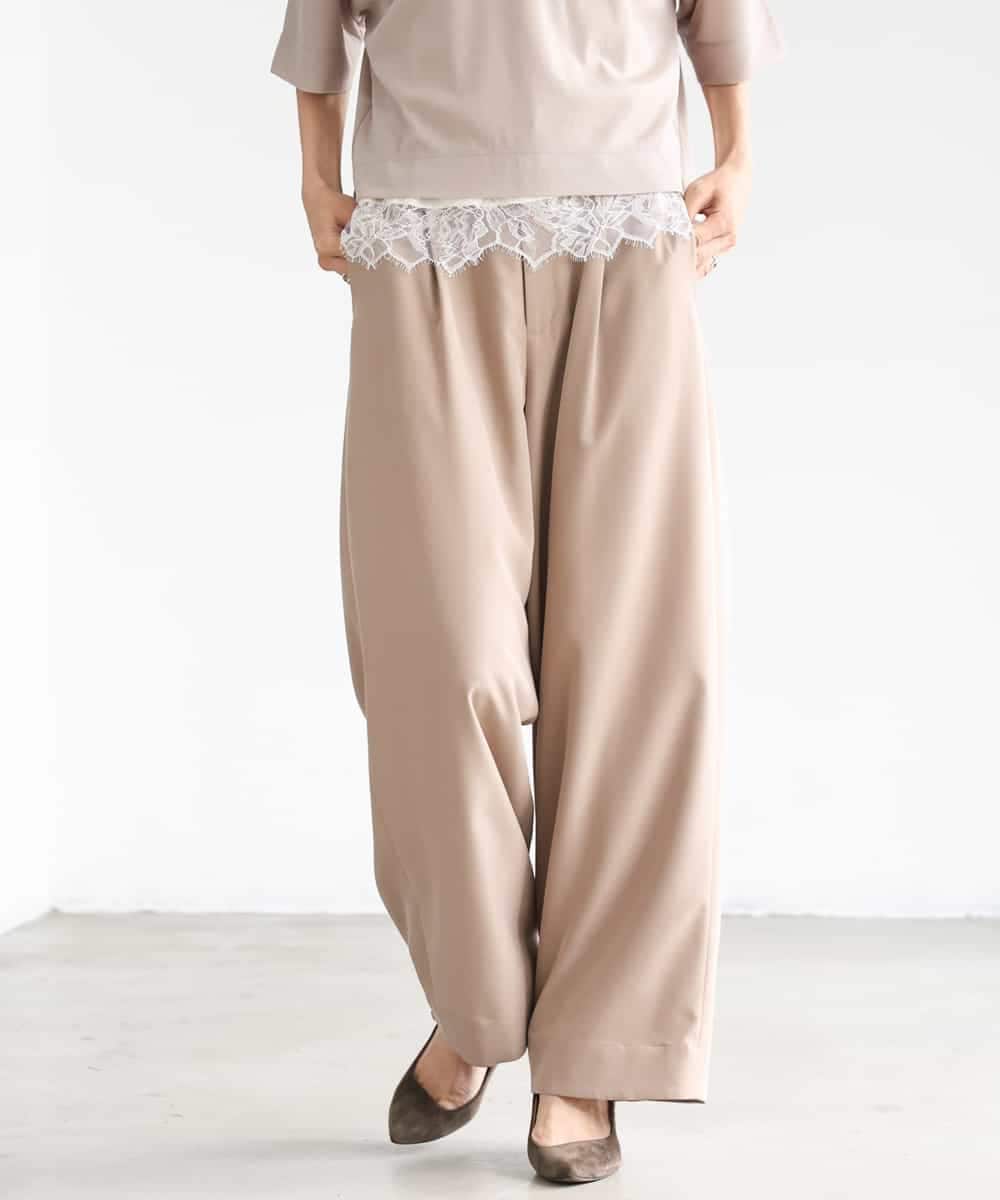 FMLJD02240 MICHEL KLEIN(ミッシェルクラン) [2WAY]ピーチタッチワイドパンツ ベージュ