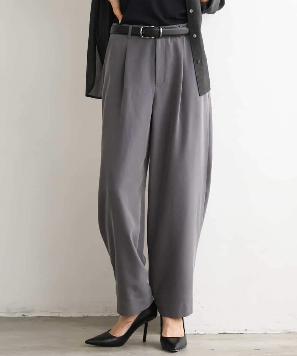 FMLJD02240 MICHEL KLEIN(ミッシェルクラン) [2WAY]ピーチタッチワイドパンツ ダークグレー