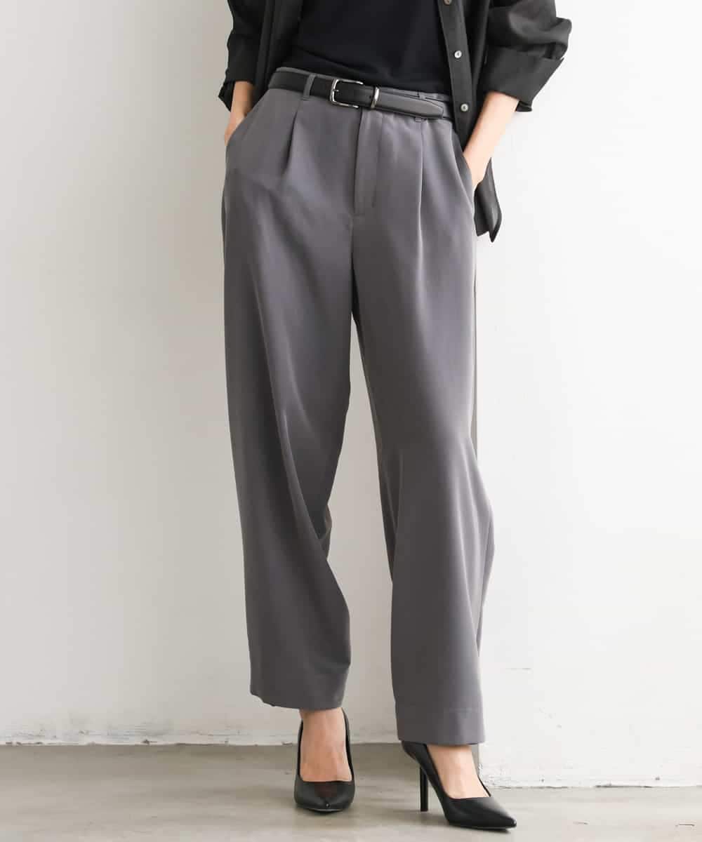 FMLJD02240 MICHEL KLEIN(ミッシェルクラン) [2WAY]ピーチタッチワイドパンツ ダークグレー