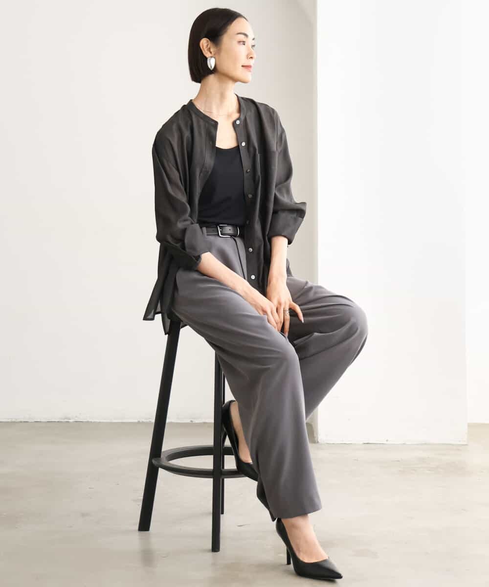 FMLJD02240 MICHEL KLEIN(ミッシェルクラン) [2WAY]ピーチタッチワイドパンツ ダークグレー