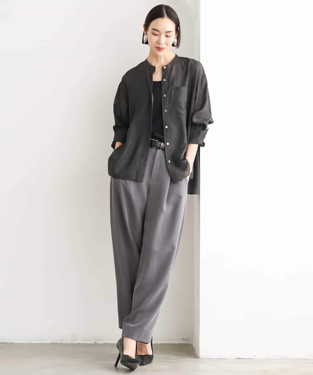 FMLJD02240 MICHEL KLEIN(ミッシェルクラン) [2WAY]ピーチタッチワイドパンツ ダークグレー