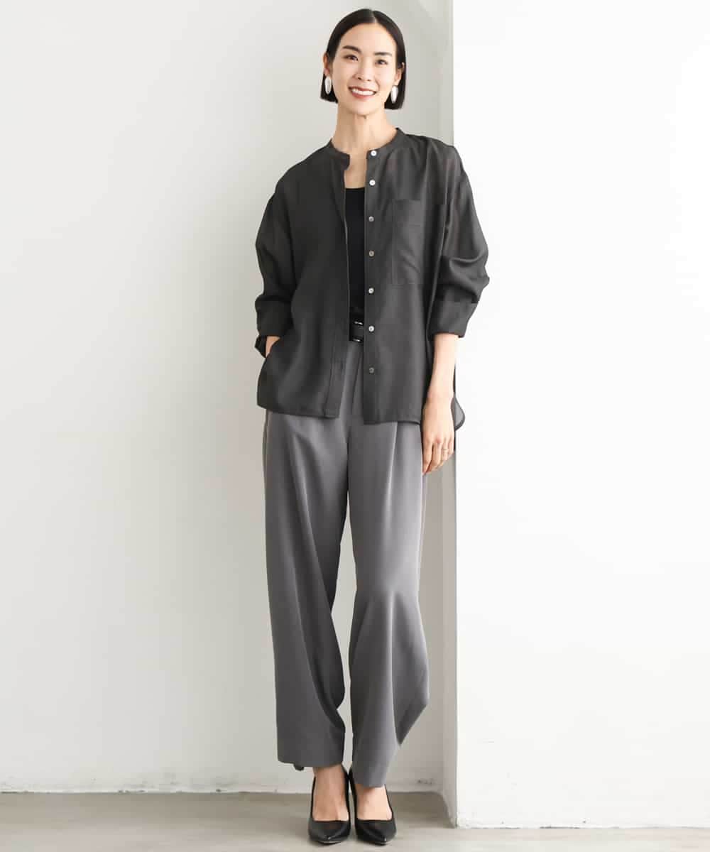 FMLJD02240 MICHEL KLEIN(ミッシェルクラン) [2WAY]ピーチタッチワイドパンツ ダークグレー