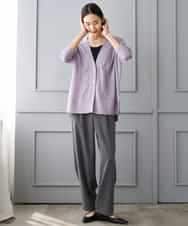 FMLJD02240 MICHEL KLEIN(ミッシェルクラン) [2WAY]ピーチタッチワイドパンツ ダークグレー
