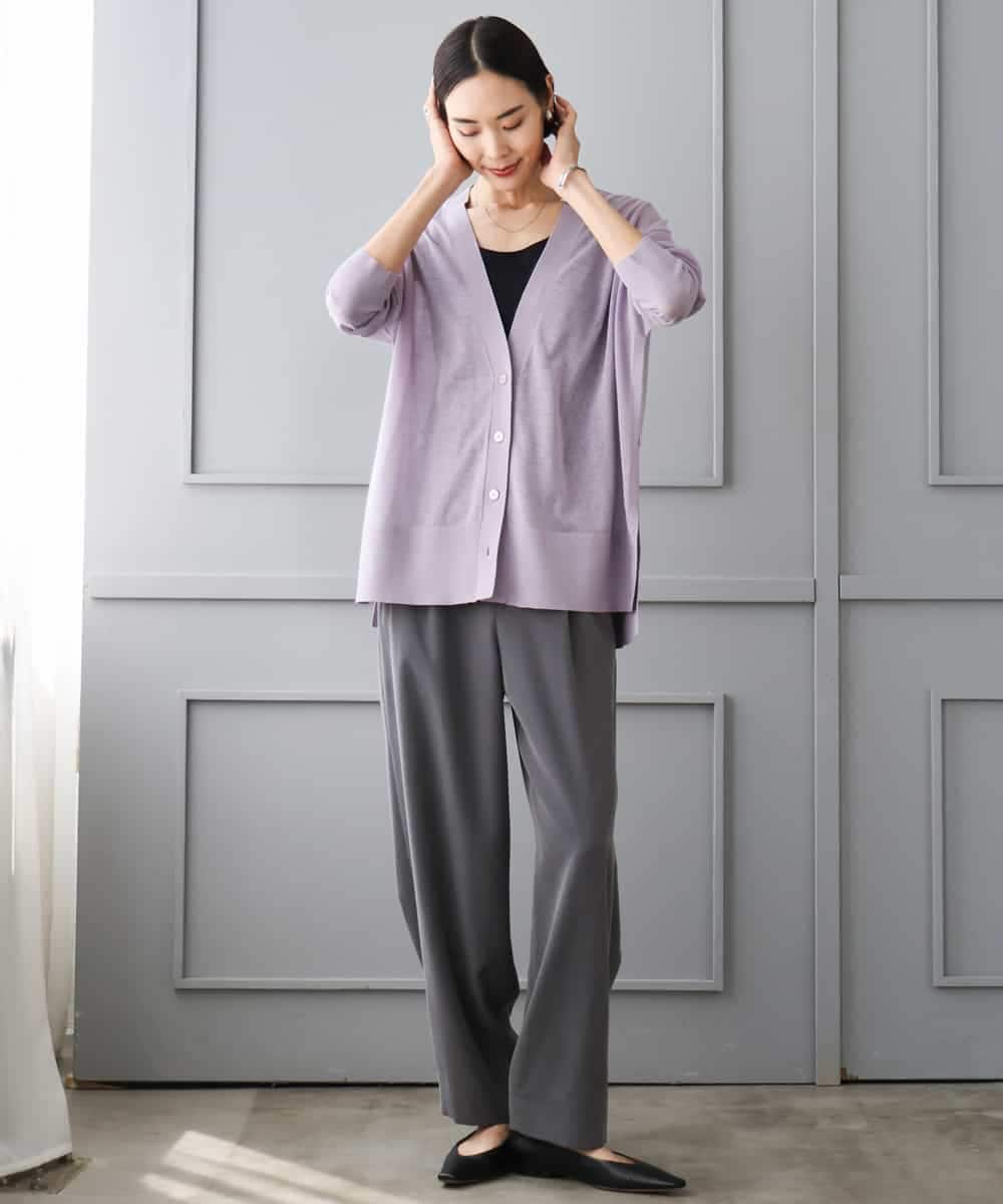 FMLJD02240 MICHEL KLEIN(ミッシェルクラン) [2WAY]ピーチタッチワイドパンツ ダークグレー