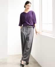 FMLJD02240 MICHEL KLEIN(ミッシェルクラン) [2WAY]ピーチタッチワイドパンツ ダークグレー