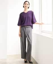 FMLJD02240 MICHEL KLEIN(ミッシェルクラン) [2WAY]ピーチタッチワイドパンツ ダークグレー