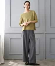 FMLJD02240 MICHEL KLEIN(ミッシェルクラン) [2WAY]ピーチタッチワイドパンツ ダークグレー